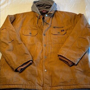 Dickies Tan Performance Jacket with Gray Hood